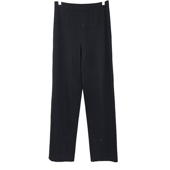 Misook Acrylic Knit Straight Leg Pants Black Women’s Size S High Rise Minimalist - Picture 1 of 9